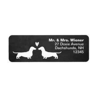 Dachshund Silhouettes with Heart Wiener Dogs