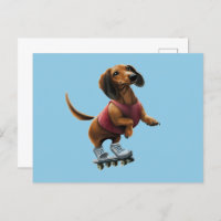 Dachshund Skateboarding