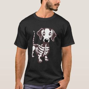 Dachshund Skeleton Halloween Funny Dogs Lovers T-Shirt