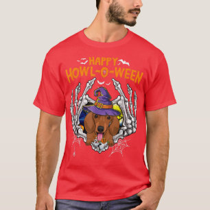 Dachshund Skeleton Heart Happy Howloween Costume 1 T-Shirt