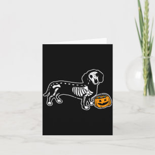 Dachshund Skeleton Jack O Lantern Funny Halloween Card