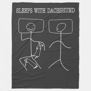 Dachshund Sleep With Dachshunds Fleece Blanket