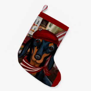Dachshund small christmas stocking