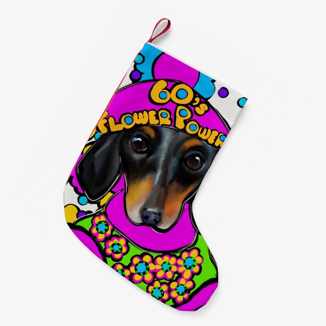 DACHSHUND  SMALL CHRISTMAS STOCKING (Front (Hanging))
