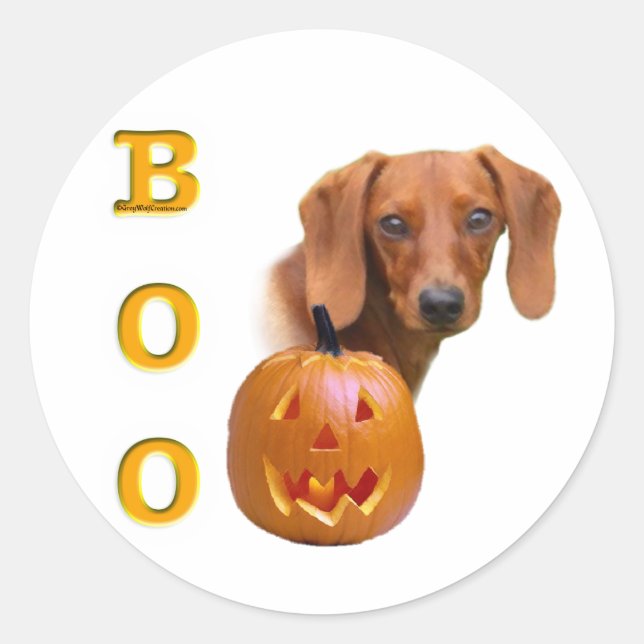Dachshund (smooth) Boo Classic Round Sticker (Front)