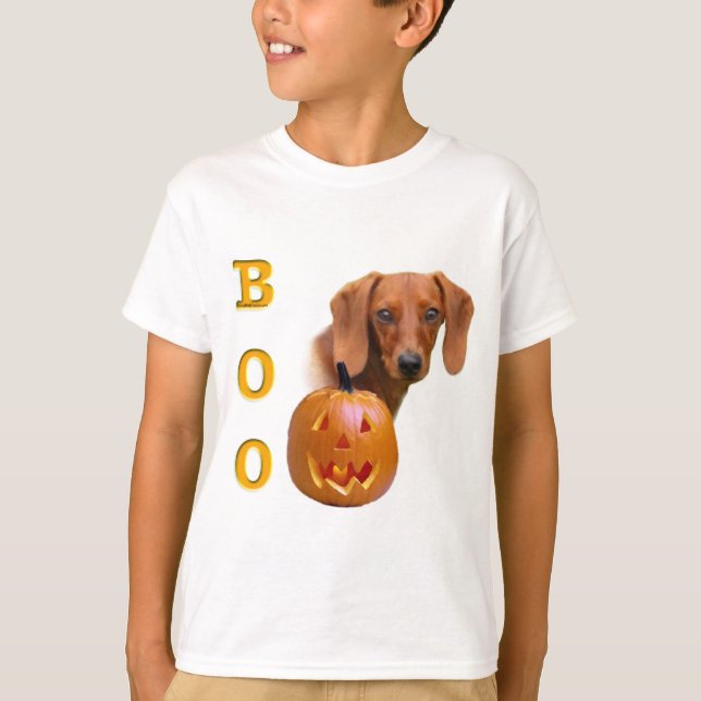 Dachshund (smooth) Boo T-Shirt (Front)