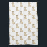 Dachshund (Smooth, Cream) Tea Towel<br><div class="desc">I love this sweet pattern of a smooth cream tan dachshund dog watercolor illustration because it's classic enough to serve as a neutral, yet pops as a stand alone piece! It's the perfect addition to any family room, nursery, office, or even the man cave! For the sweetest gifts, add more...</div>