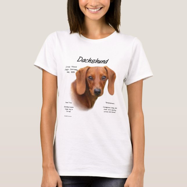 Dachshund (smooth) History Design T-Shirt (Front)