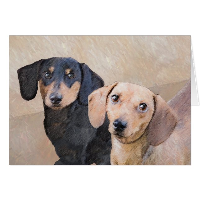 Dachshund (Smooth) Painting - Original Dog Art (Front Horizontal)