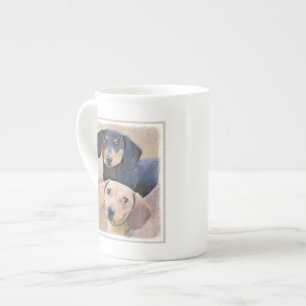 Dachshund (Smooth) Painting - Original Dog Art Bone China Mug