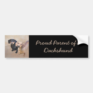 Dachshund (Smooth) Painting - Original Dog Art Bumper Sticker