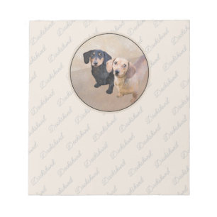 Dachshund (Smooth) Painting - Original Dog Art Notepad
