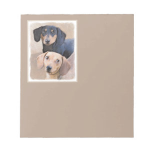 Dachshund (Smooth) Painting - Original Dog Art Notepad