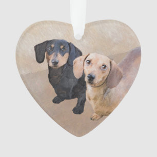 Dachshund (Smooth) Painting - Original Dog Art Ornament