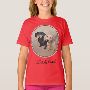 Dachshund (Smooth) Painting - Original Dog Art T-S T-Shirt