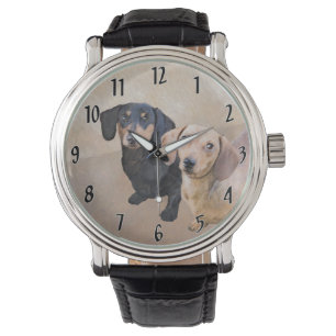 Dachshund (Smooth) Painting - Original Dog Art Watch