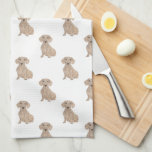 Dachshund (Smooth, Red) Tea Towel<br><div class="desc">I love this sweet pattern of a smooth red dachshund dog watercolor illustration because it's classic enough to serve as a neutral, yet pops as a stand alone piece! It's the perfect addition to any family room, nursery, office, or even the man cave! For the sweetest gifts, add more matching...</div>