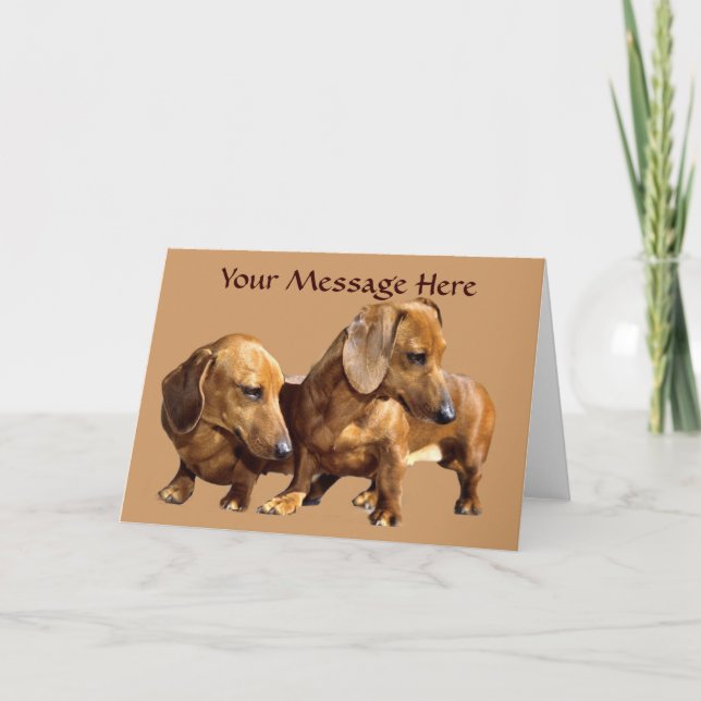 Dachshund Smoothies Greeting Card (Front)