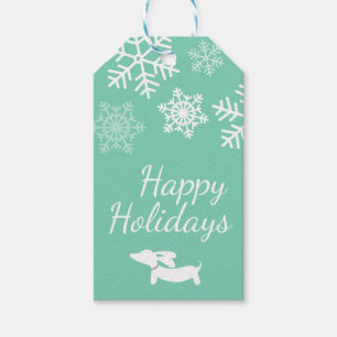 Dachshund Snowflake Christmas Winter Gift Tags