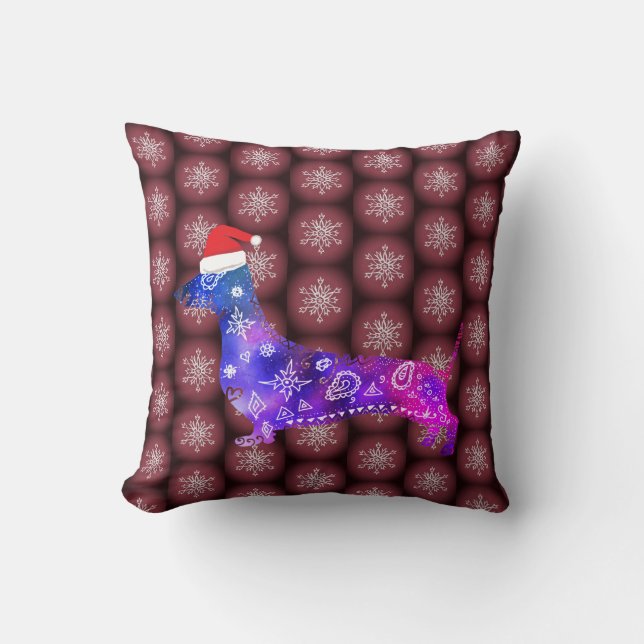 Dachshund , Snowflakes Cushion (Front)