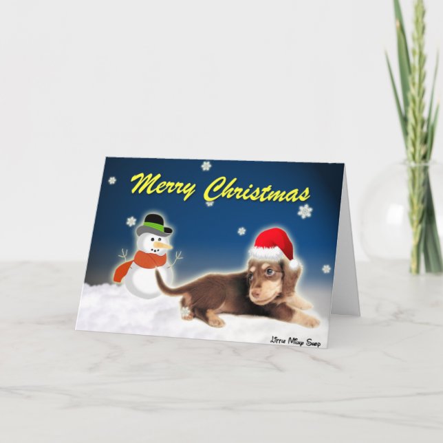 Dachshund Snowman Christmas Card (Front)