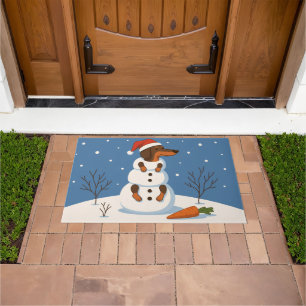 Dachshund Snowman Christmas Doormat