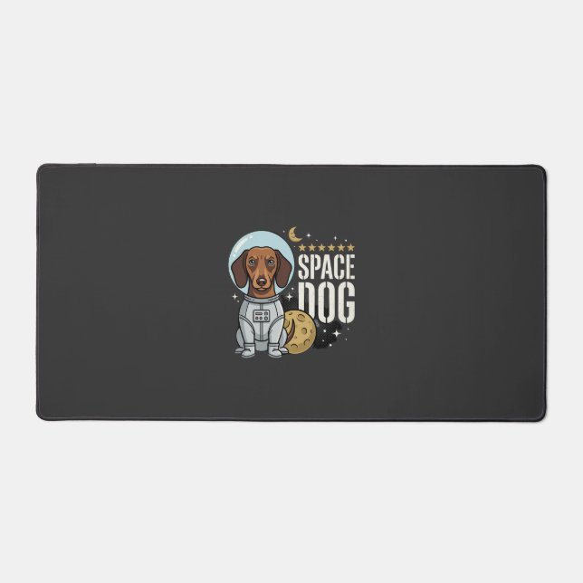 Dachshund Space Dog Astronaut Vector Desk Mat (Front)