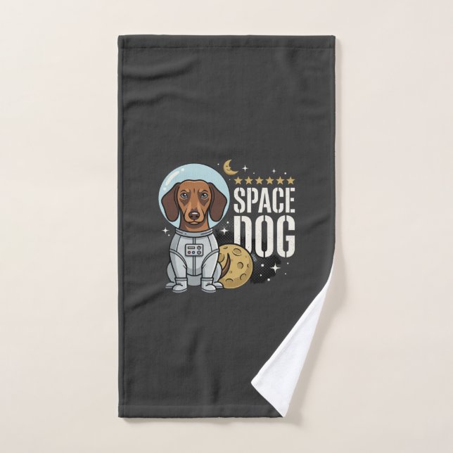 Dachshund Space Dog Astronaut Vector Hand Towel (Hand Towel)
