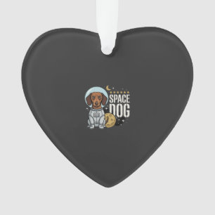 Dachshund Space Dog Astronaut Vector Ornament