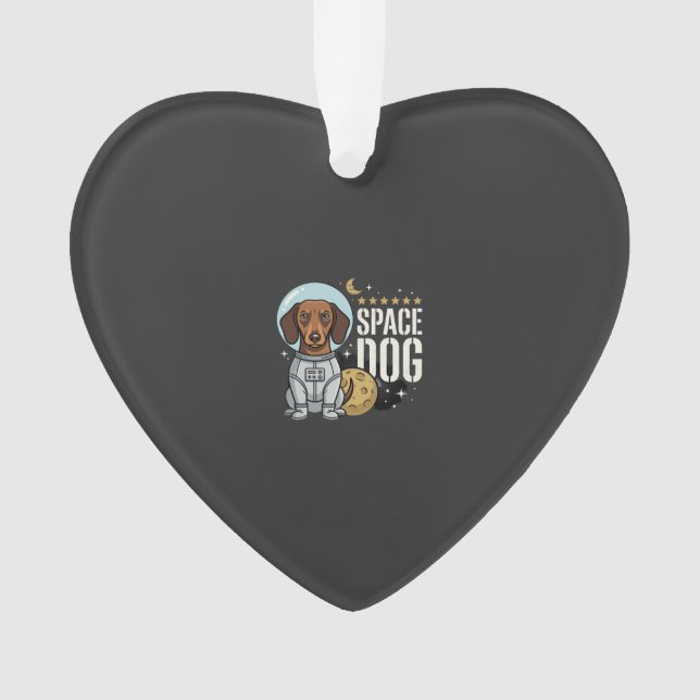 Dachshund Space Dog Astronaut Vector Ornament (Front)
