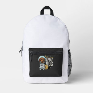 Dachshund Space Dog Astronaut Vector Printed Backpack
