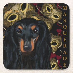 DACHSHUND SQUARE PAPER COASTER