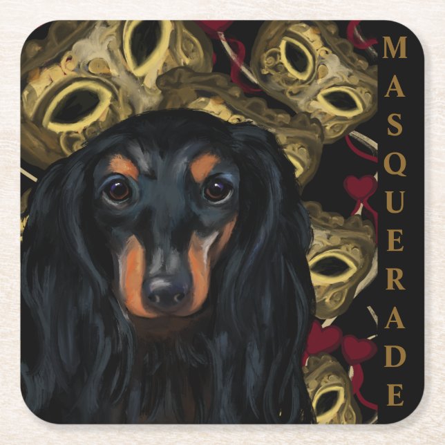 DACHSHUND     SQUARE PAPER COASTER (Front)