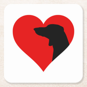 Dachshund square paper coaster