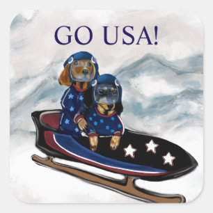 DACHSHUND SQUARE STICKER