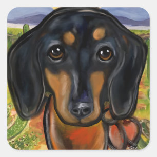 DACHSHUND SQUARE STICKER