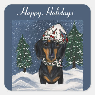 DACHSHUND SQUARE STICKER