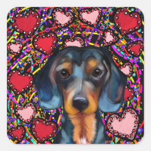 DACHSHUND SQUARE STICKER