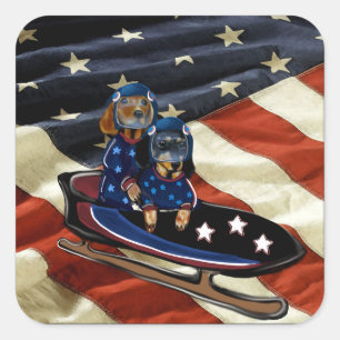 DACHSHUND SQUARE STICKER