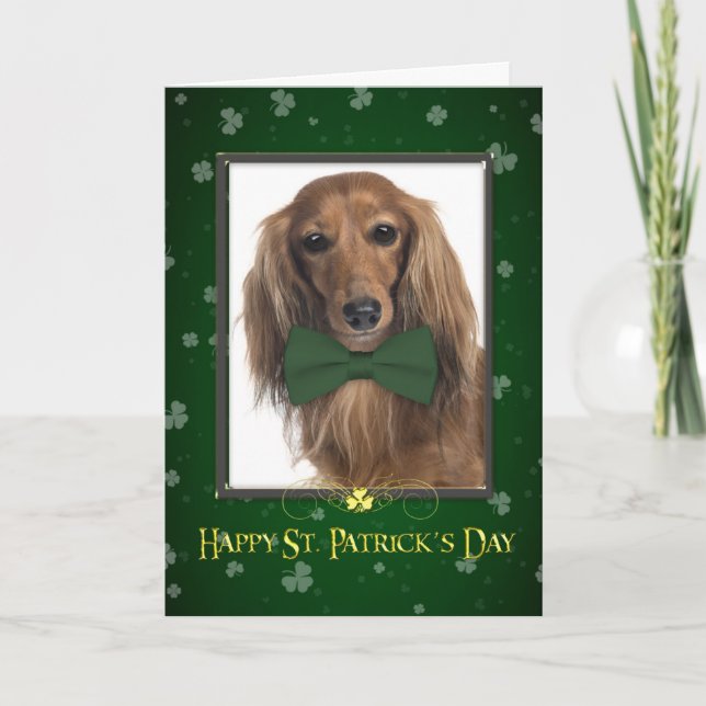 Dachshund St. Patrick's Day Card (Front)