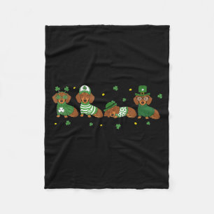 Dachshund st patricks day wiener dog lover fleece blanket