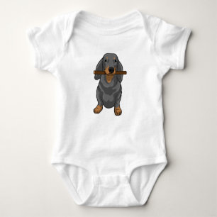Dachshund Stick Baby Bodysuit