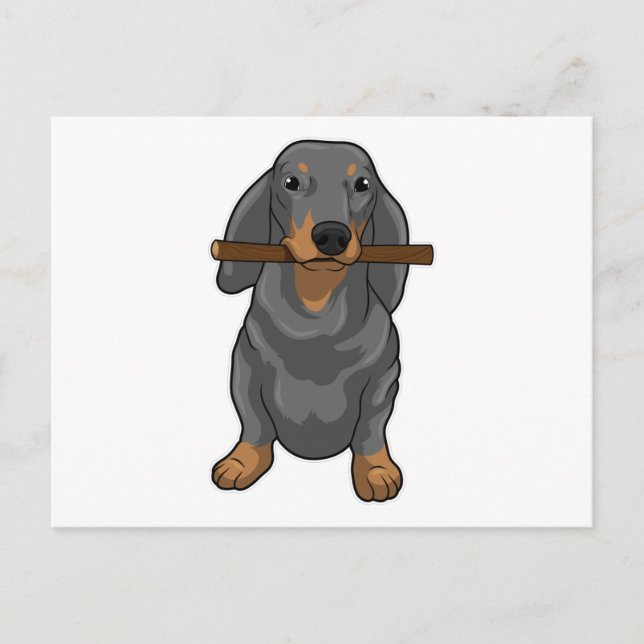 Dachshund Stick Postcard (Front)
