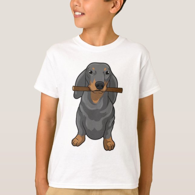 Dachshund Stick T-Shirt (Front)