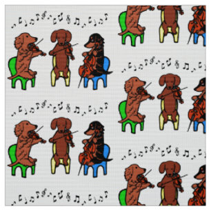 Dachshund String Trio Musician Fabric