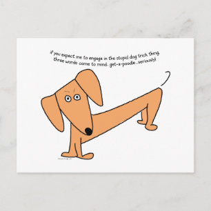 Dachshund Stupid Dog Tricks...for Poodles! Postcard