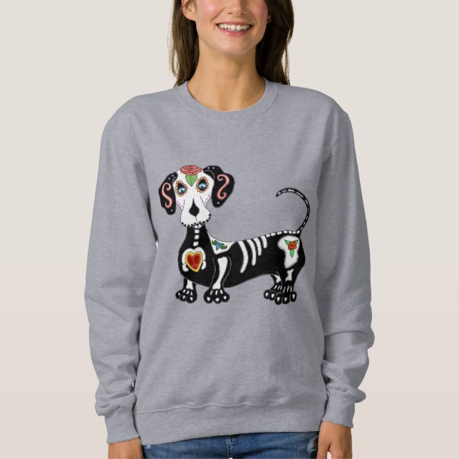 Dachshund Sugar Skull Sweatshirt (Front)