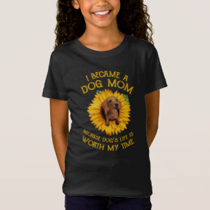 Dachshund Sunflower I Became A Dog Mum Dog's Life  T-Shirt