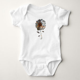 Dachshund Sunflower You Are My World Dog Lovers Baby Bodysuit