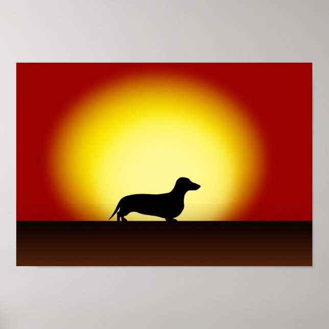 "Dachshund Sunset" Poster (Front)